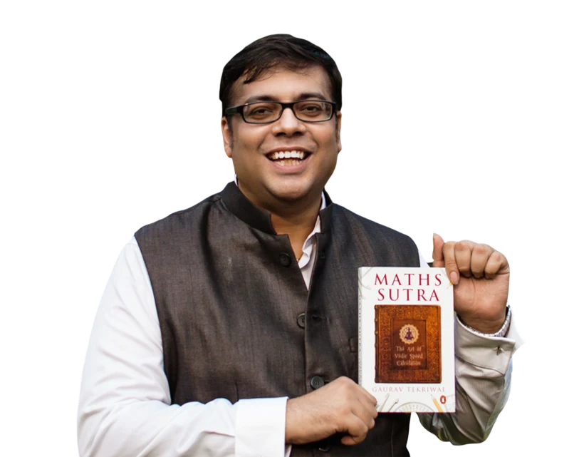 Gaurav Tekriwal holding his book Maths Sutra